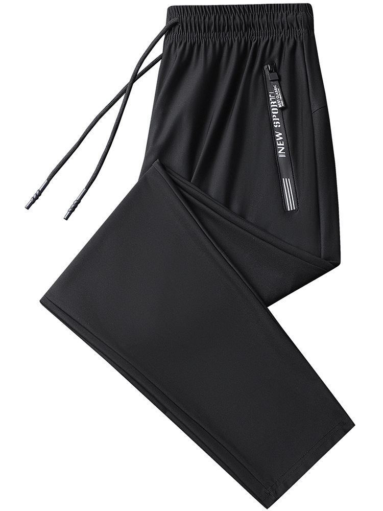 Exclusive European Size Cross-Border Ice Silk Pants for Men and Women, Loose Quick-Drying Pants, Fashionable Sports Versatile Straight Summer Long Pants