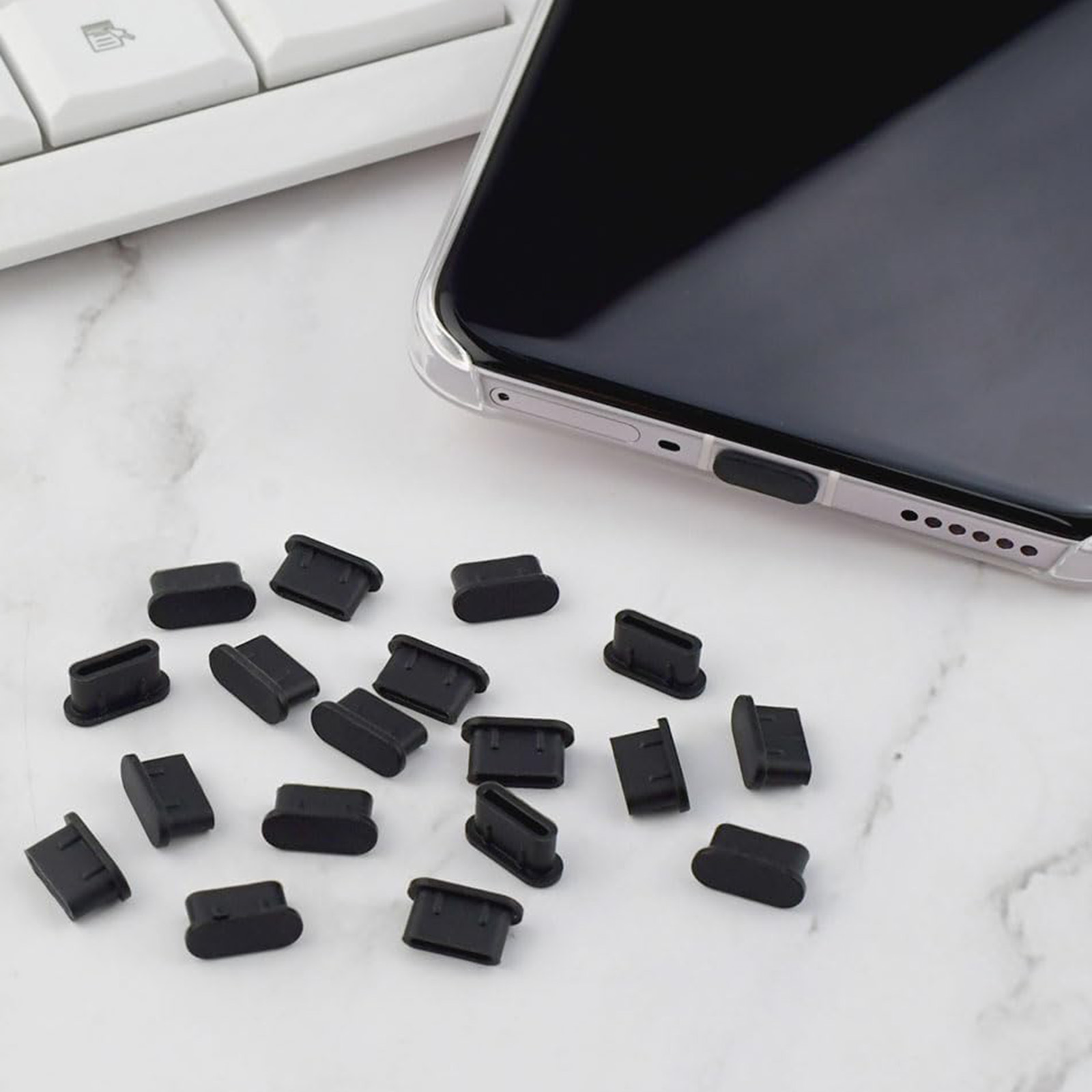 Cross-Border Type-C Mobile Phone Dust Plug Usb-C Charging Port Silicone Plug Lighting Data Port Plug Anti-Lost