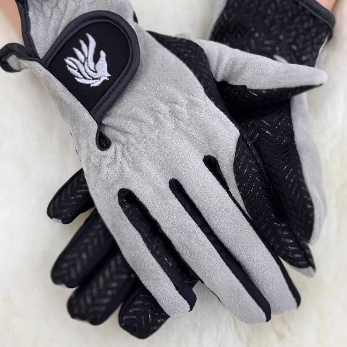 马术手套绒面手套四季成人男女通用耐磨防滑保暖舒适骑士装备运动