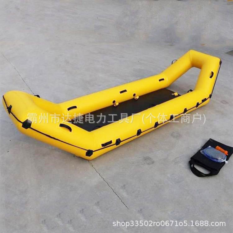 Inflatable Thin Ice Rescue Raft on the Water, Inflatable Ice Emergency Life Raft, Portable Foldable Rubber Boat
