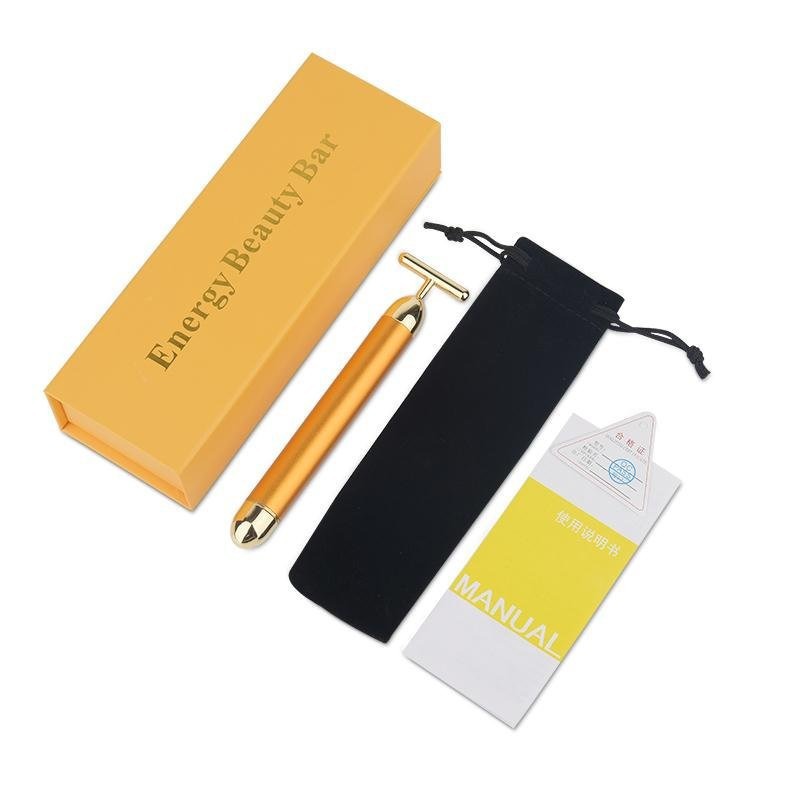 Качественный золотой массажный инструмент электрический массажер для лица