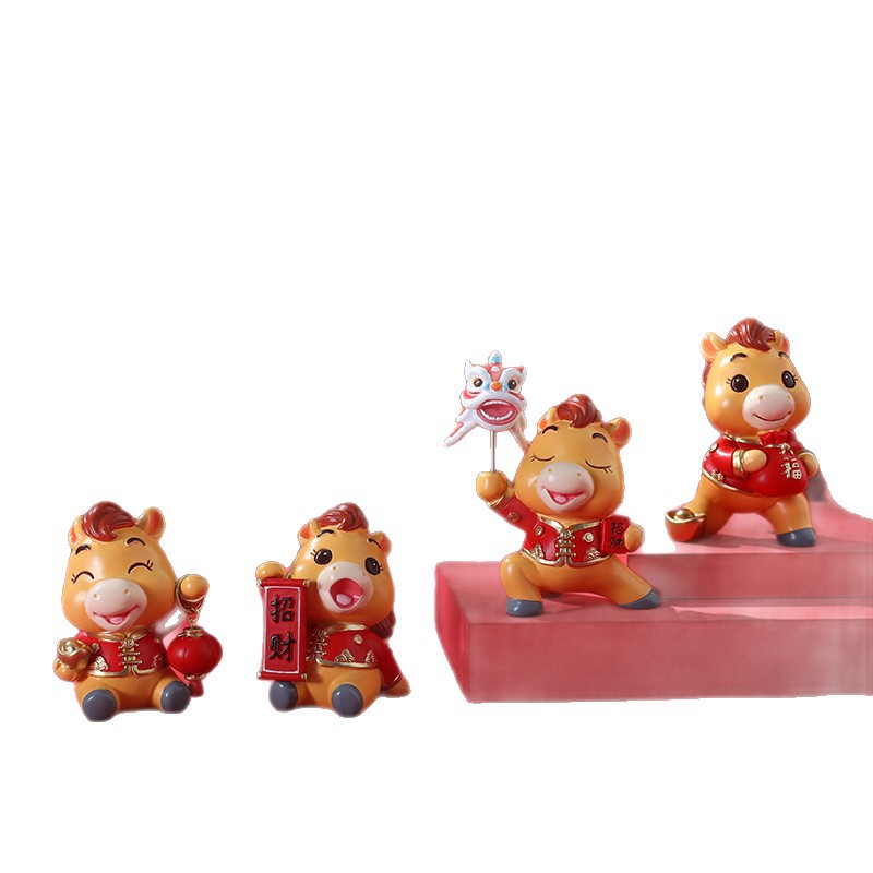 Trendy New Year Horse Year Cute Horse Baby Decoration Copper Coin Fortune Little Horse Costume Ornament Mascot