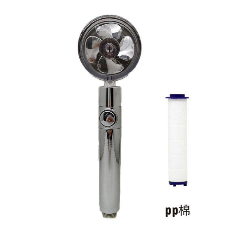 Small waist booster with filter shower nozzle propeller turbine large pressure bath handheld shower head water heater