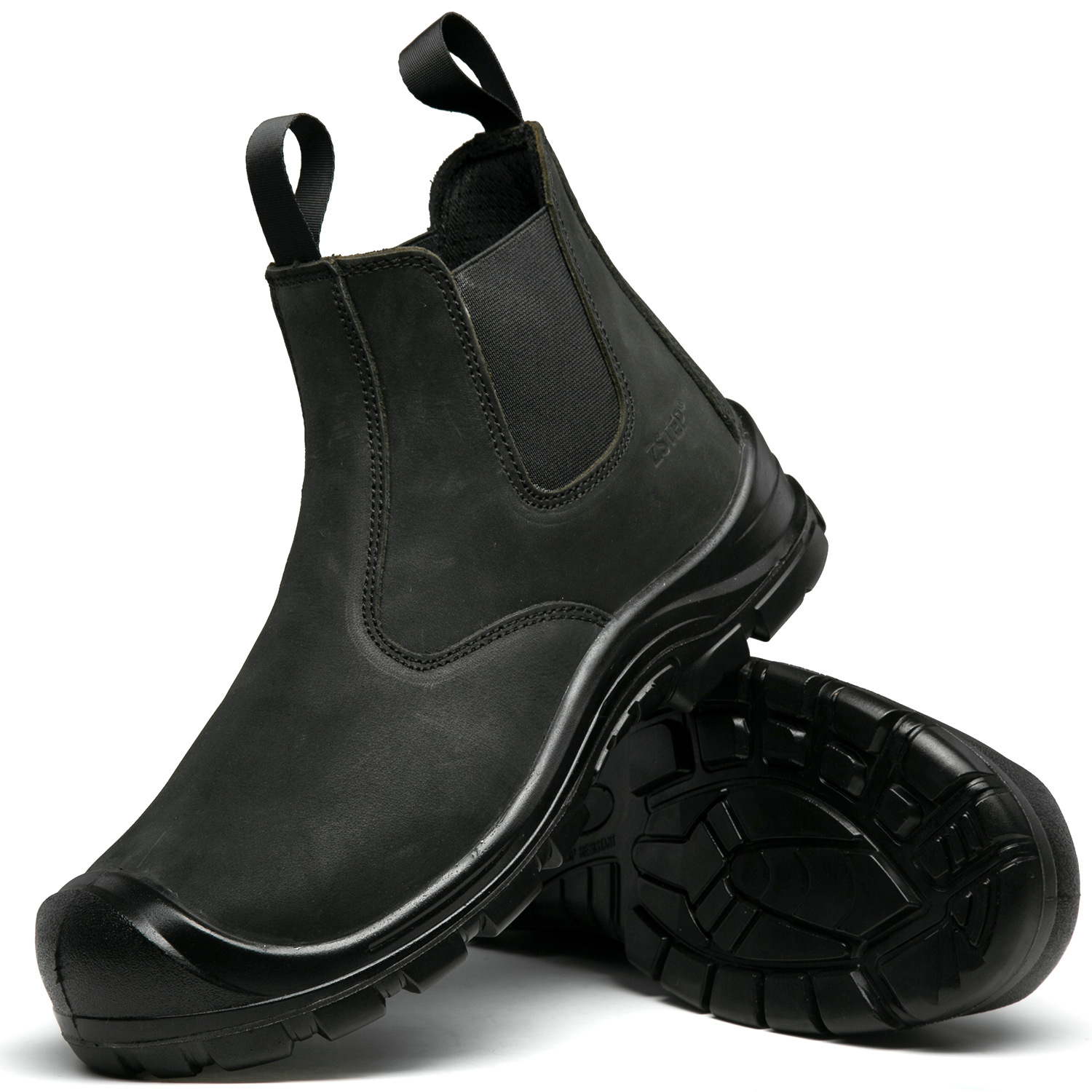 Slip-on Safety Shoes Black Chelsea in stock Steel Toe Work Shoes Smash-resistant and Puncture-resistant Safety Shoes