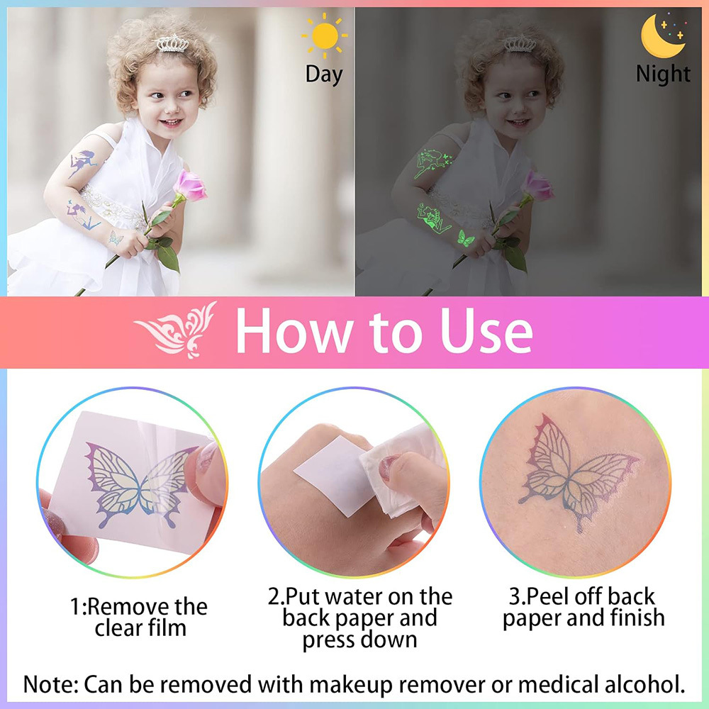 Cross-border children's cartoon glitter powder tattoo suit semi-permanent temporary tattoo suit stage performance glitter powder outfit