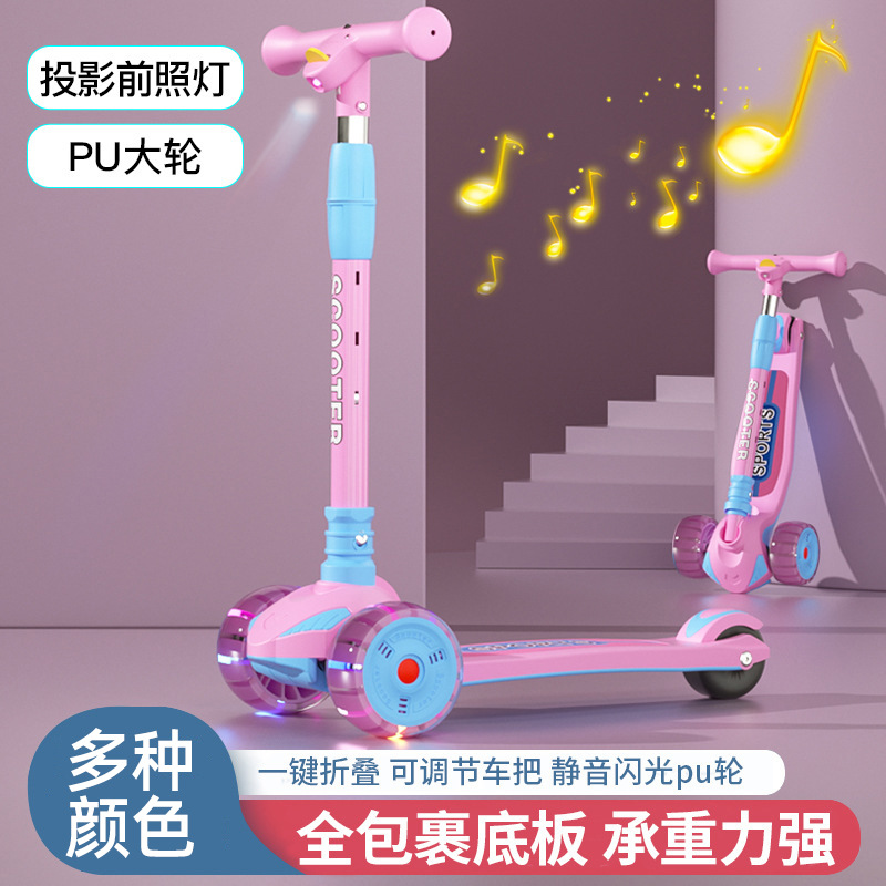 Scooter for Kidsren 2-6-12 Years Old Flash Scooter for Baby Gifts for Beginners Foldableing Single-Leg Scooter