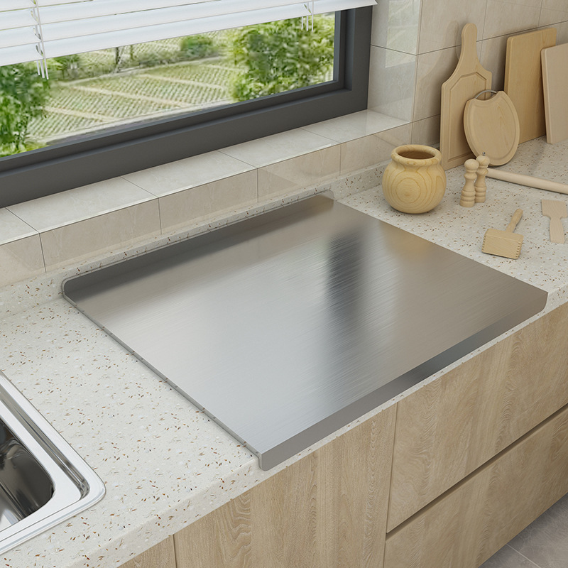 Stainless Steel Thickened Double-Sided Cutting Board Rolling Noodles Kneading Panel Household Fruit Cutting Board Kitchen Supplies for Hair