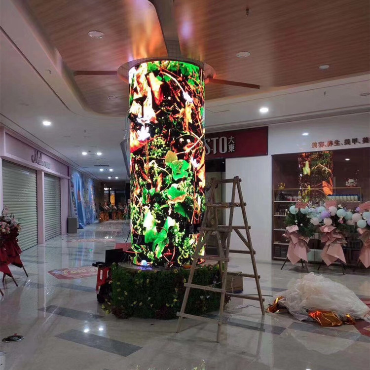 Flexible LED display soft module Hotel Mall LED arc screen LED creative cylindrical exhibition hall screen P5 New