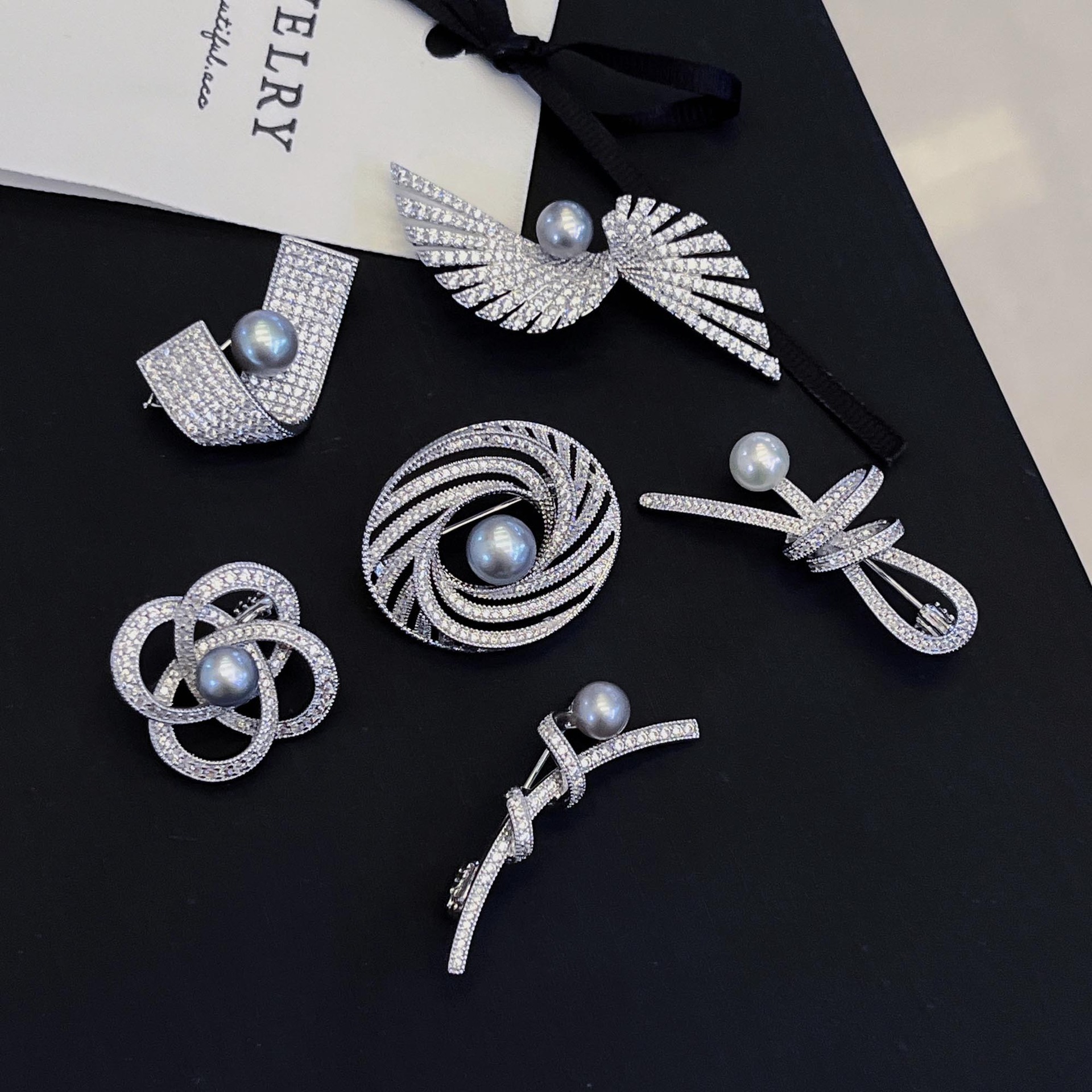 Брошь из пресноводной жемчужины Minimax Line Wing, элегантный корсаж для свитера