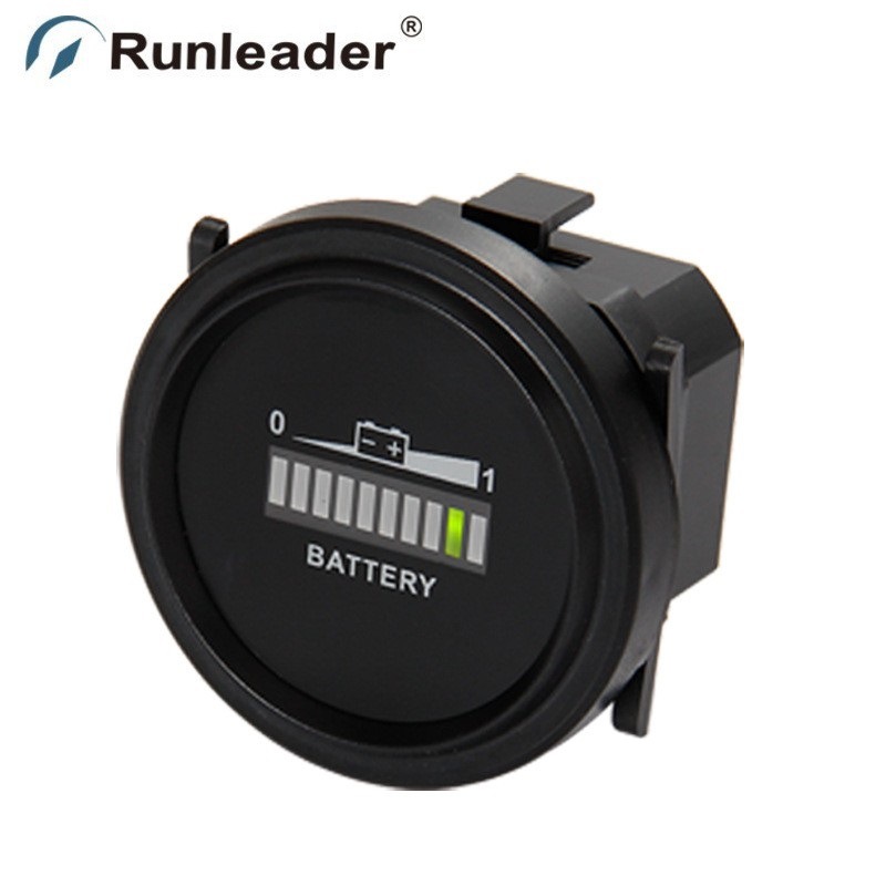 12v24v36v48v72v electric vehicle power meter golf cart forklift lead-acid lithium battery round power meter