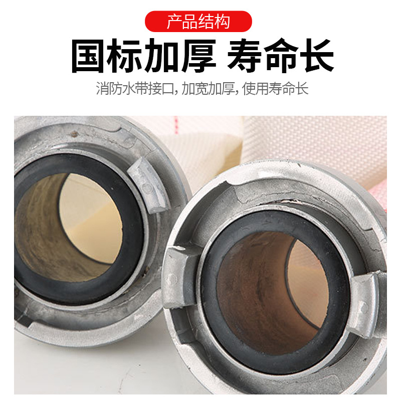 Fire Hose 8-65-20 Type National Standard High-Pressure Lined Hose Fire Hydrant Equipment Box Water Pipe Water Gun Head Interface