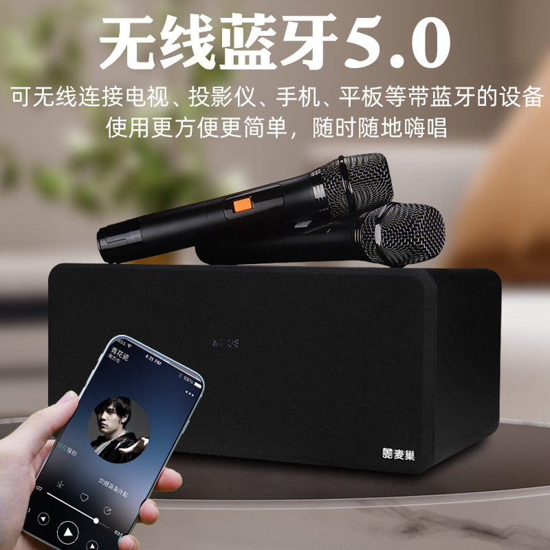 Home Ktv Audio Connected to Tv Living Room Jukebox Karaoke All-In-One Home Wireless Microphone Karaoke