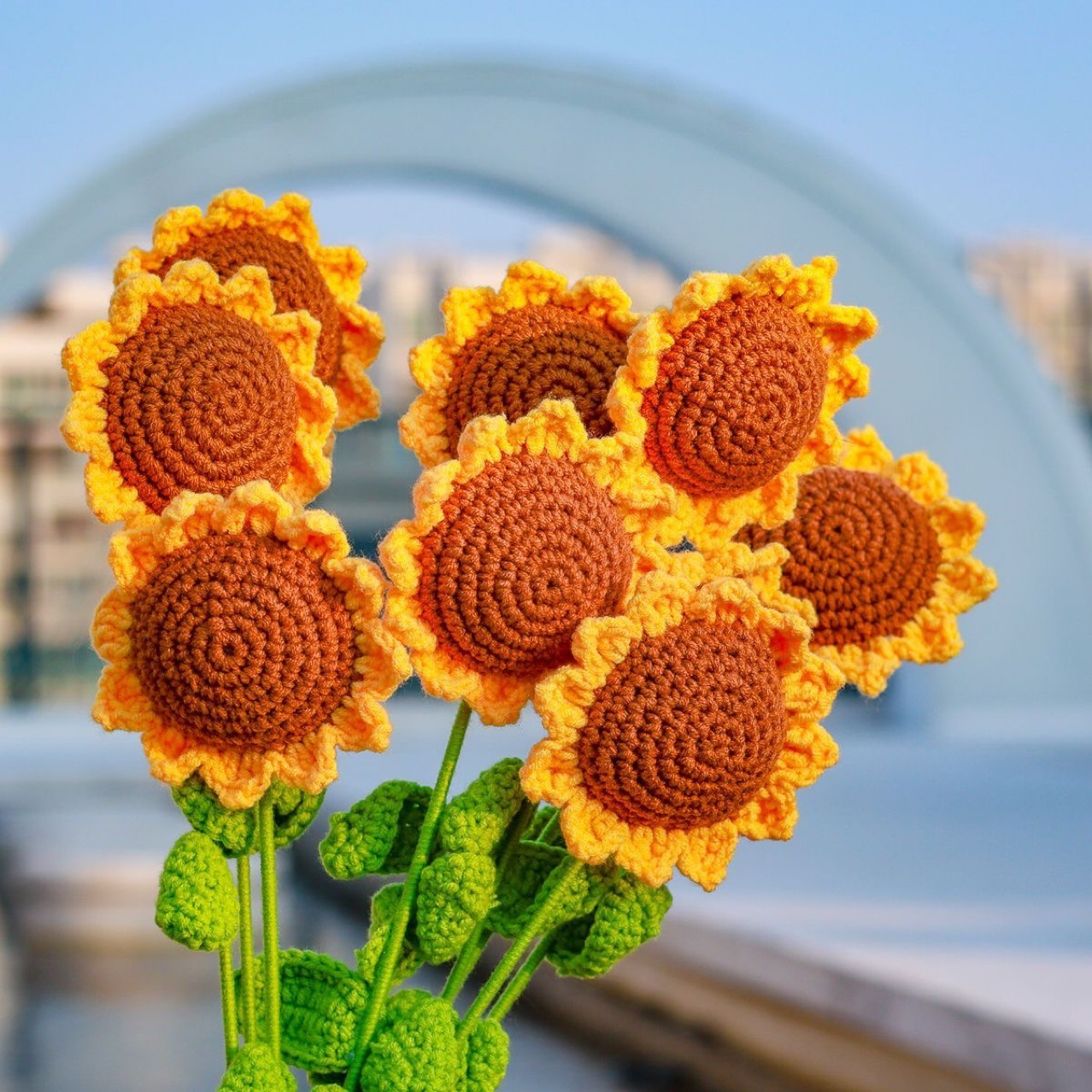 Smiley Sunflower Finished Hand-Woven Flower Finished Eternal Flower Teachers' Day Children's Day Gift Night Market Stall