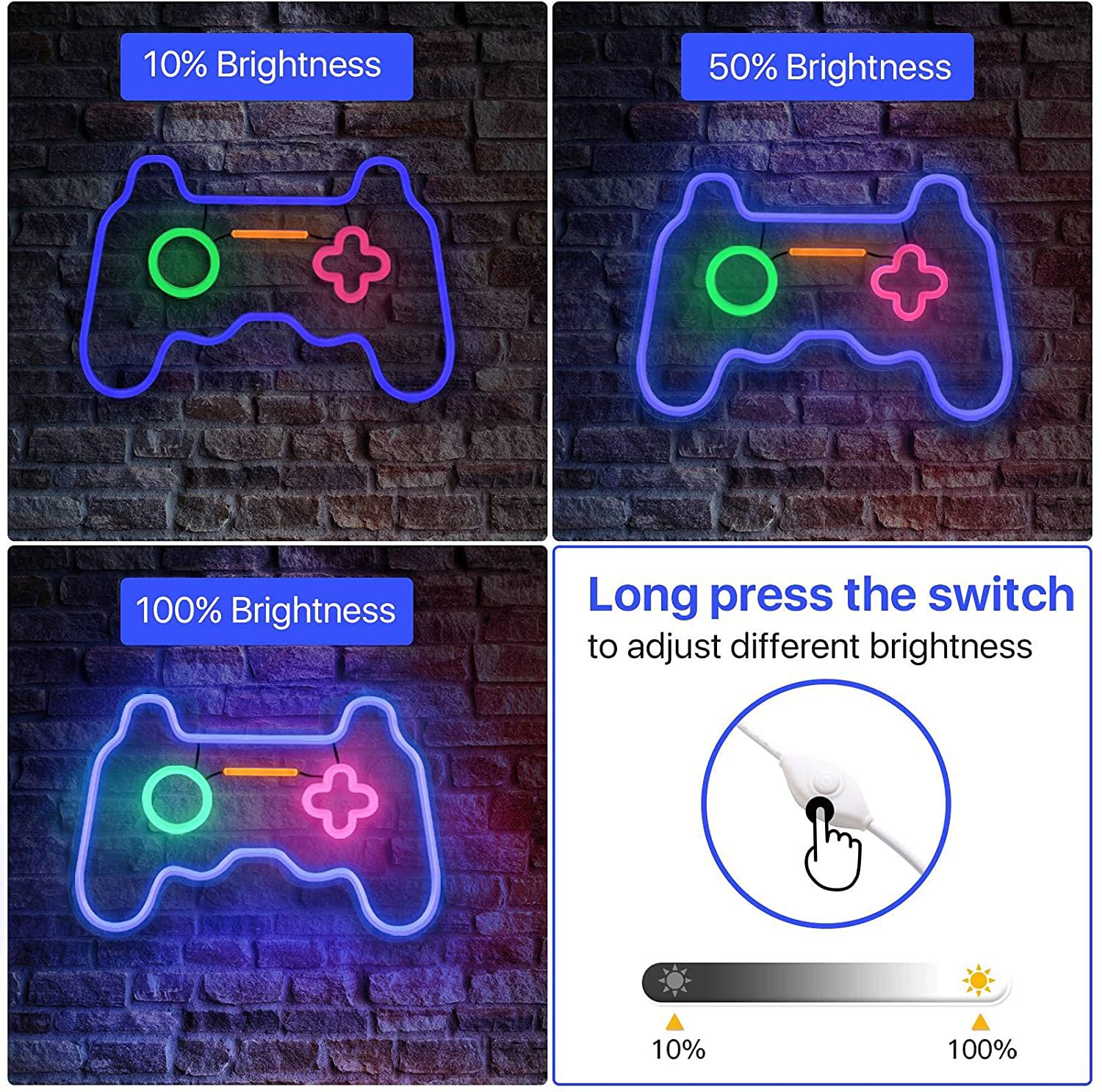 Amazon Neon Sign Game Controller Acrylic Neon Light Game Room Children's Gift Direct Decoration