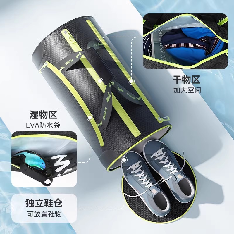 Large-Capacity Sports and Fitness Bag with Independent Shoe Compartment, Men's and Women's Shoulder Crossbody Bag, Short-Distance Travel Business Trip Luggage Bag, Waterproof