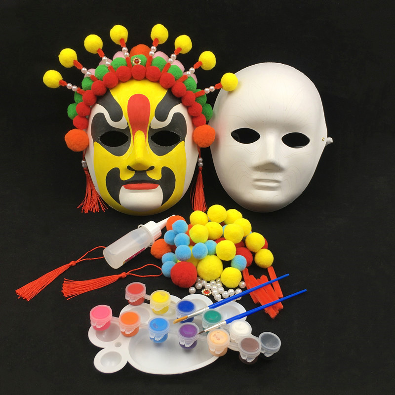 diy traditional culture beijing opera can wear facial makeup with headdress opera facial makeup kindergarten hand-painted DIY material bag