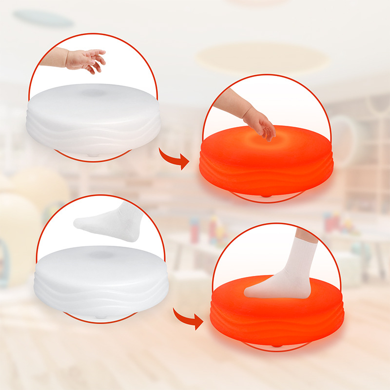 Led Luminous Sensor Floor Tile Lamp Colorful Music Kidsren's Round Stage Interactive Atmosphere Waterproof Floor Tile Lamp