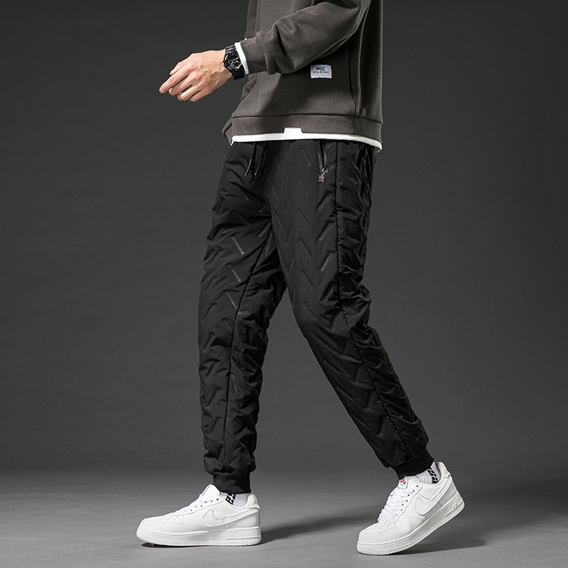 Windproof Cotton Pants for Men in Winter, Loose Plus Size, Plus Velvet and Thickened Casual Pants for Outer Wear, Middle-Aged and Elderly Thermal Pants