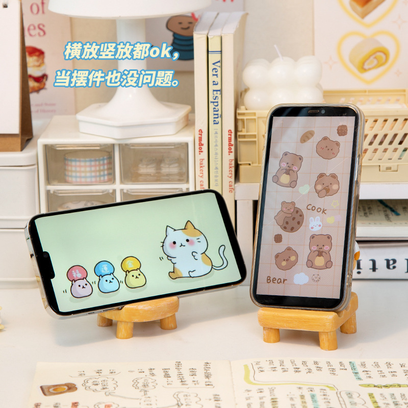Kitten mobile phone desktop bracket Universal Universal fixed shelf cartoon cute creative ornaments shooting support frame