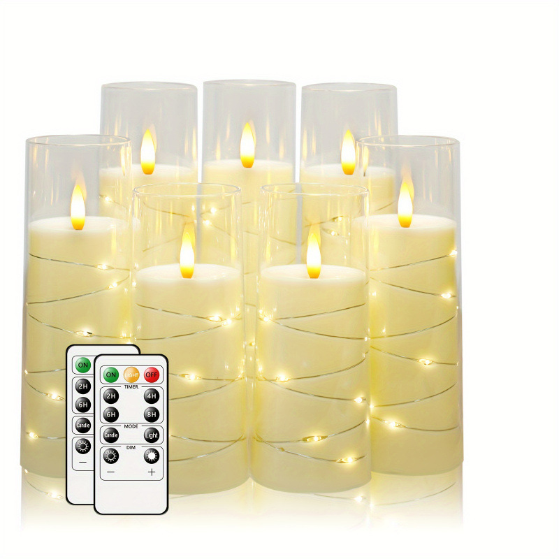 2026 New Cross-Border Dropshipping Battery-Powered Flameless Candles 5 Acrylic Flickering Candles