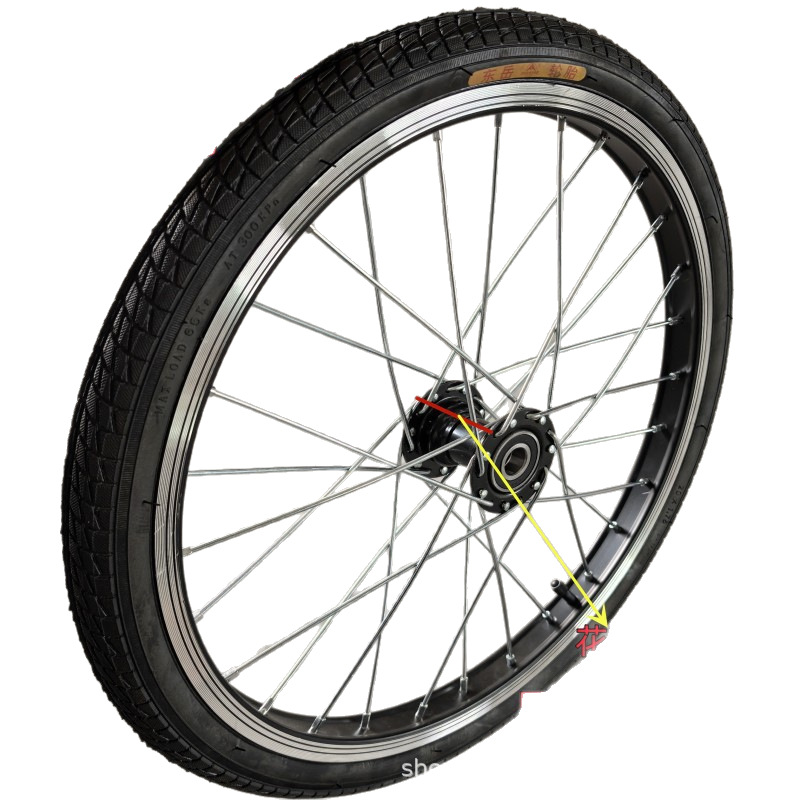 Human-Powered Tricycle Wheel Set 20inch Elderly Leisure Tricycle Rims Human-Powered Tricycle Front and Rear Wheel Assembly