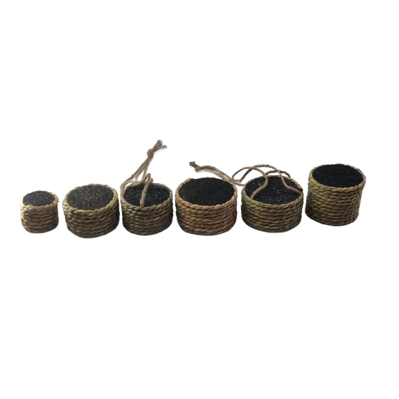 Cross-Border Popular Simulated Straw Flower Pot Base Factory Direct Sales Can Be Matched with Various Green Plants, Beautiful and Elegant Simulated Pots