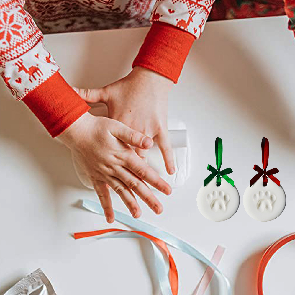 Cross-Border Pet Nose Print Commemorative Plaque Handprint Mud Set Cat and Dog Paw Mud DIY Pet Palm Print Clay Ink Mud White