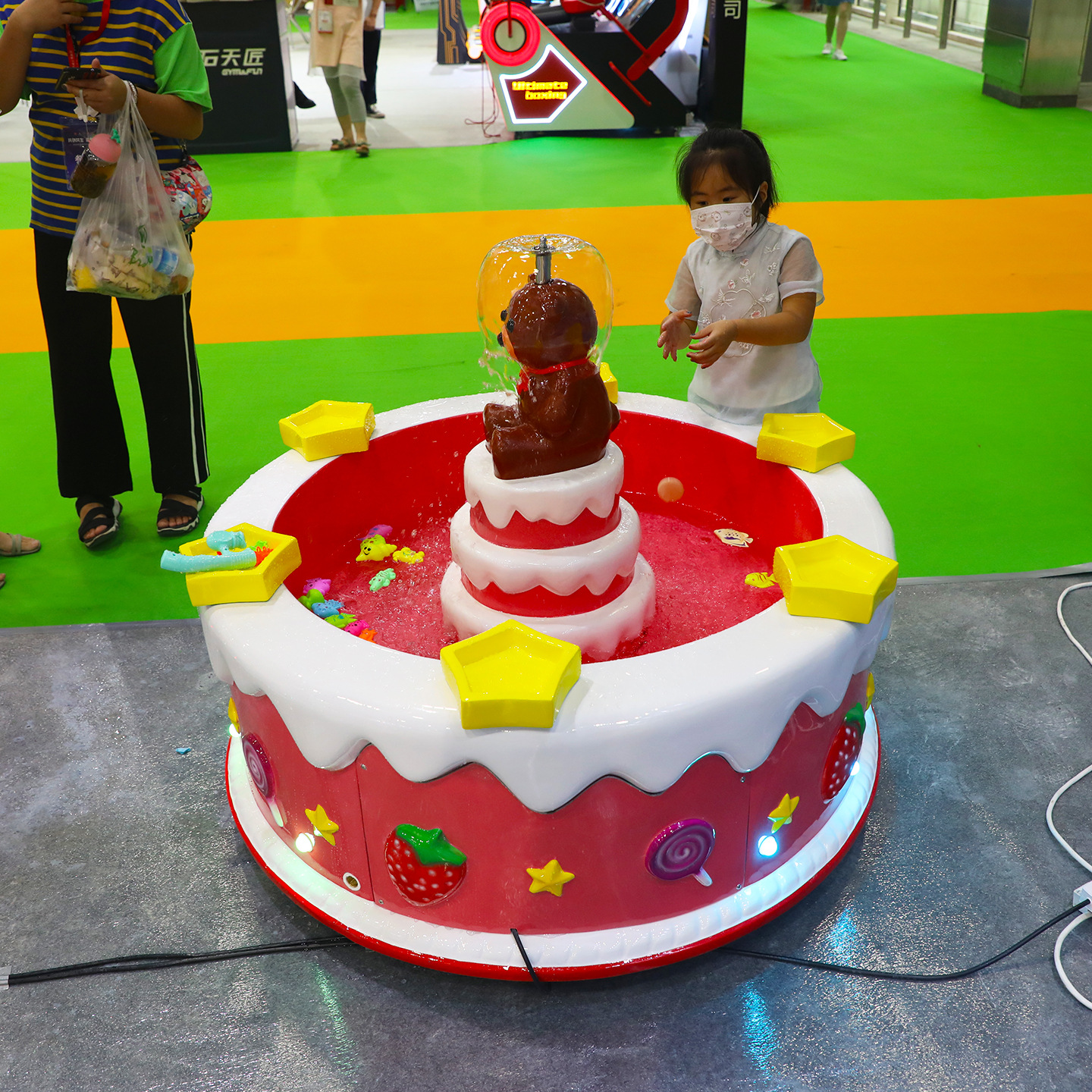 Children's Fun Kidsren's Fishing Pool Fiberglass Fishing Pool Outdoor Park Square Stall Fishing Fishing Feeding Fish