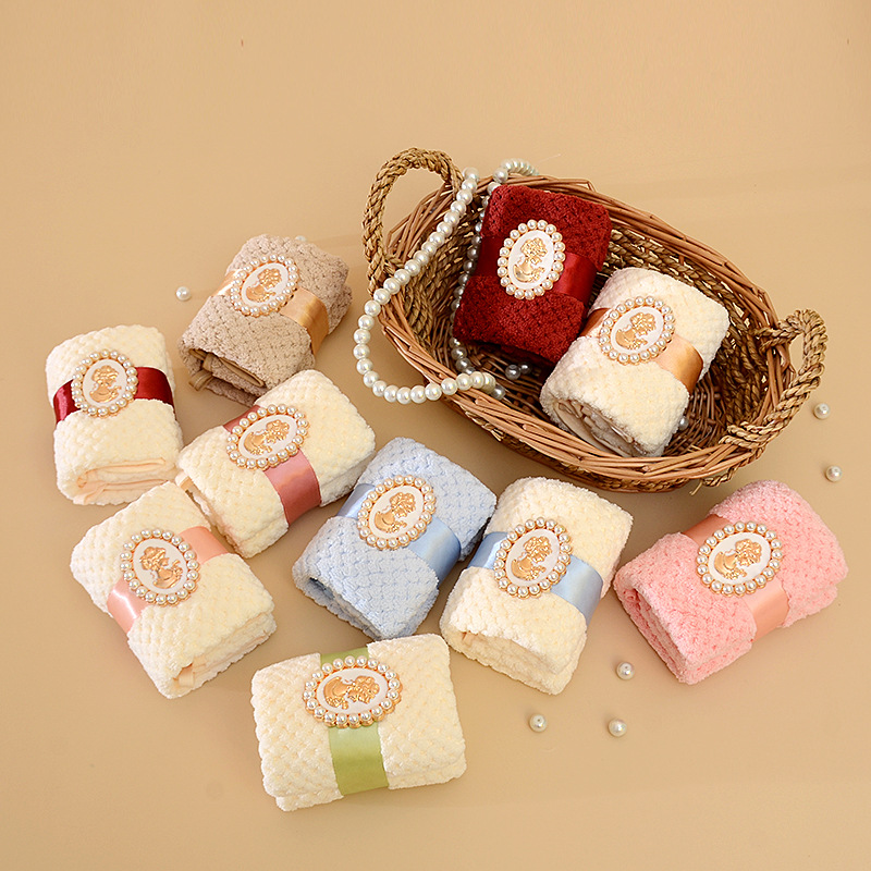 Wedding and Wedding Festive Shop Accompanying Ceremony with Coral Fleece Baroque Towel Multicolor Optional Gift Gifts