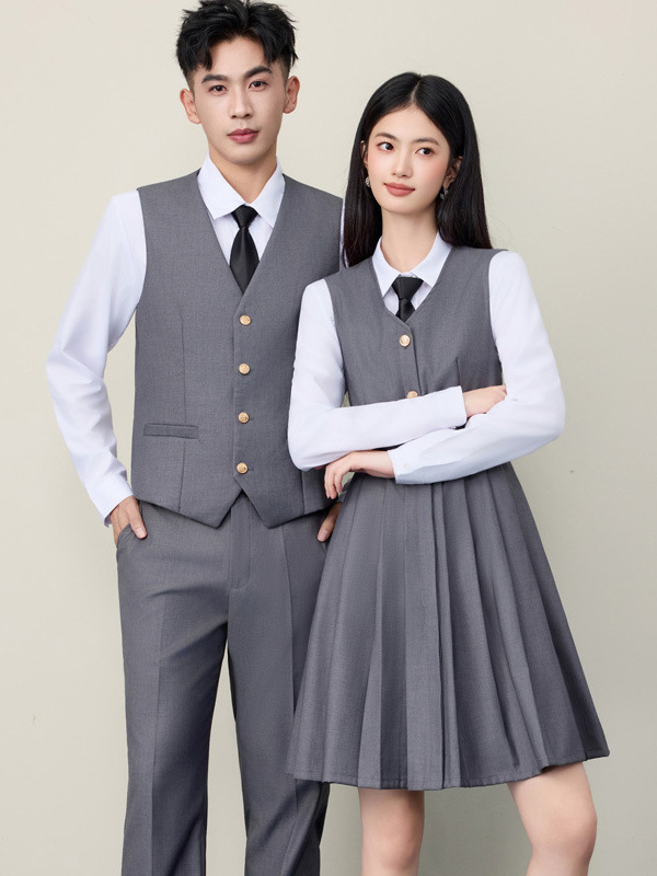 Navy Blue Korean School Uniform Jk Suit Uniform Korean Preppy Style Spring & Fall Slim Performance Clothing Vest Suit Suit