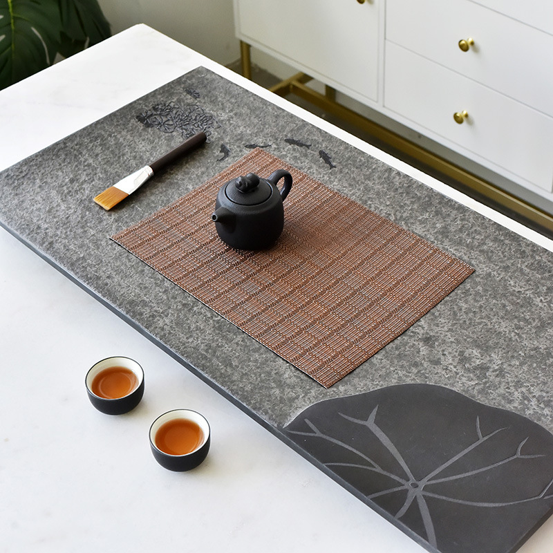 Tea Tray Mat Pvc Fiber Tea Mat Kung Fu Tea Mat Filter Tea Residue Tea Mat Tea Shop Heat Insulation Mat Tea Set Accessories Wholesale