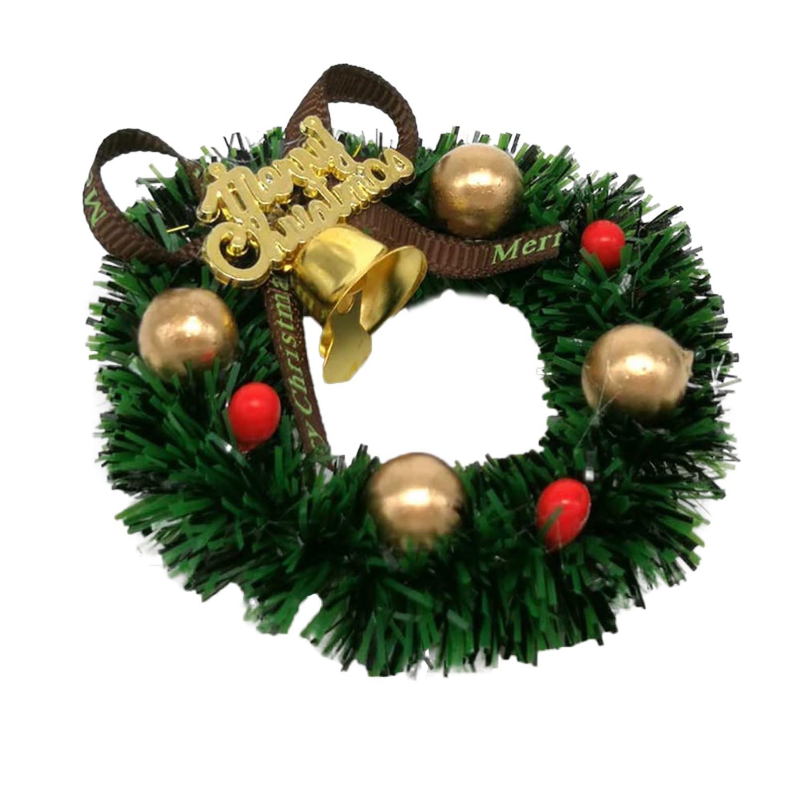 1:12 Dollhouse Christmas Mini Rattan Circle Garland 6CM Garland Micro Landscape Decoration Ornament