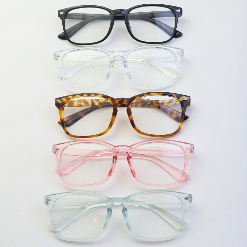 Retro flat lens men's and women's anti-blue light glasses anti-ultraviolet square frame nail glasses frame computer mirror 8082