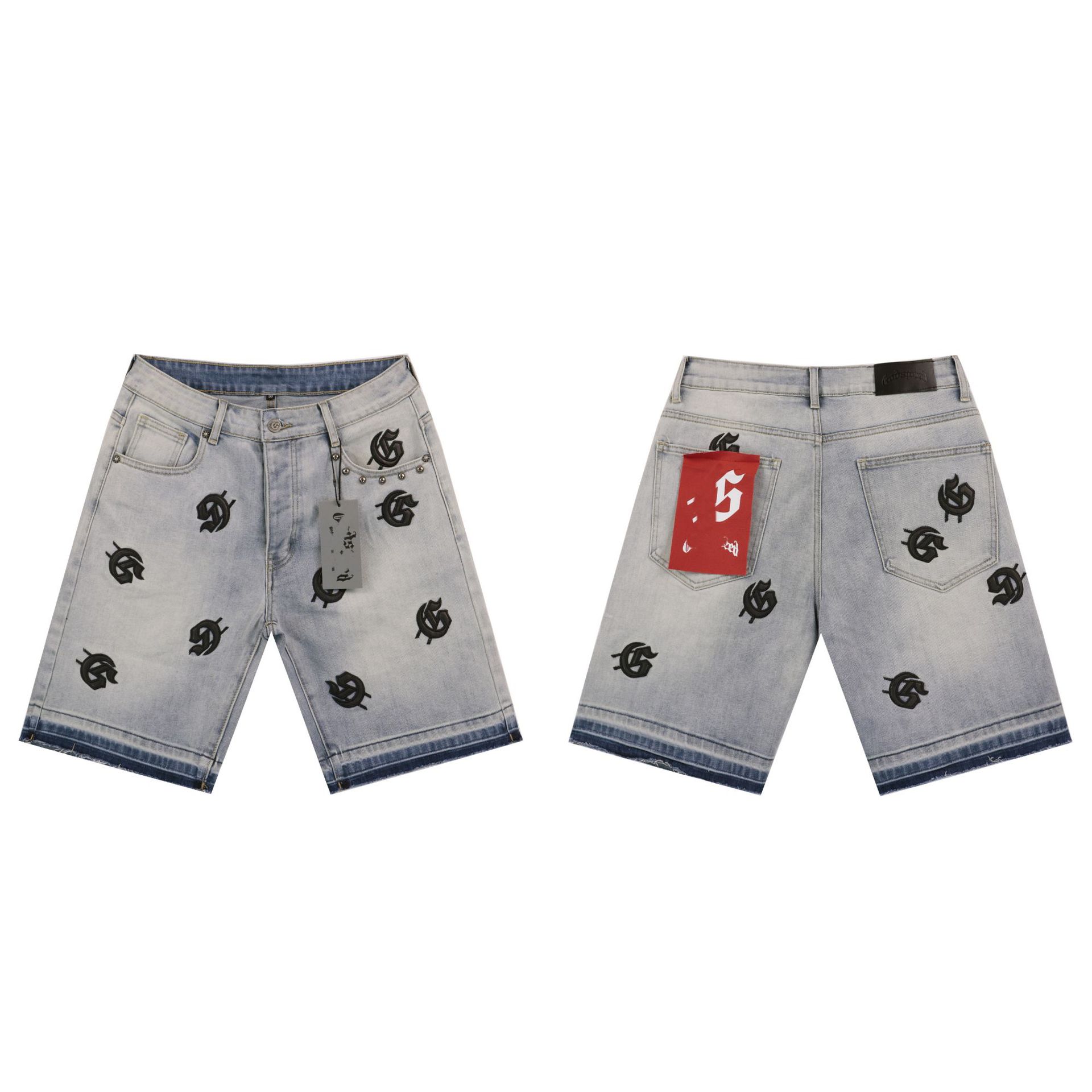 Denim Shorts 2025 Summer New Style Godspeed Letter Patch Fashion Trendy Brand Washed Sports Casual Pants for Men
