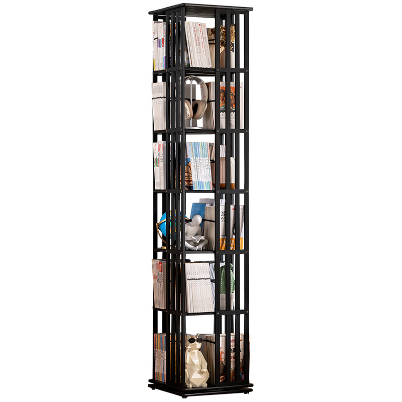 Rotating Bookshelf Bookcase Floor-Standing Wall Storage Rack Children's Simple Storage Rack Toy Cabinet Display Cabinet Simple Multi-Layer