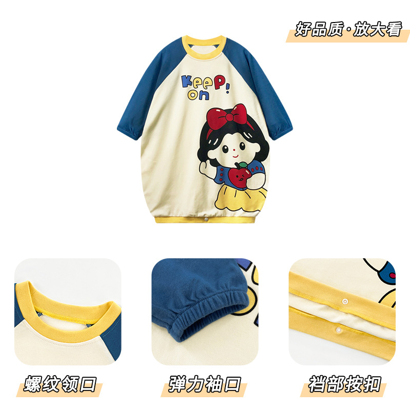 Spring Baby Sleeping Bag for All Seasons, Pure Cotton Baby and Kidsren's Spring & Fall Anti-Kick Quilt Pajamas, One-Piece Nightgown for Girls