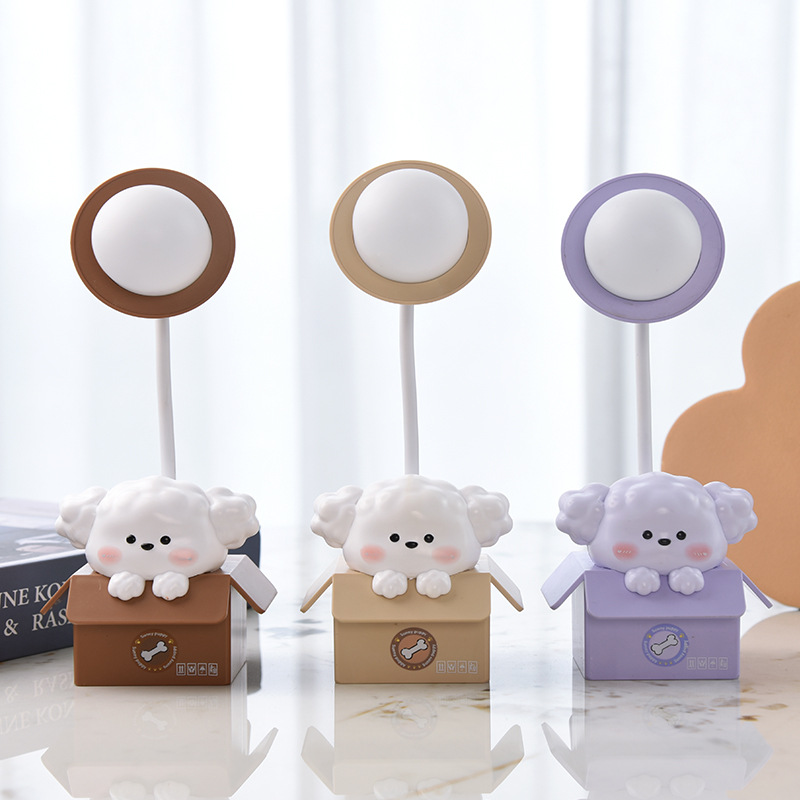 Настольная лампа в форме животного с LED, перезаряжаемая, защитная для глаз, для чтения и письма, ночник с USB, для спальни и прикроватной тумбочки