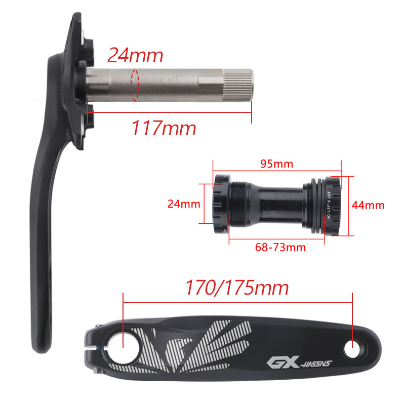HASSNS GX mountain bike hollow integrated tooth plate widened crank modification positive and negative tooth single plate 32T 34T 36T