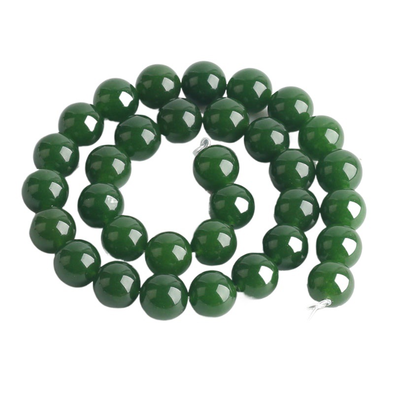 Emerald loose beads natural stone jasper color chalcedony crystal bracelet diy hand woven chalcedony wholesale