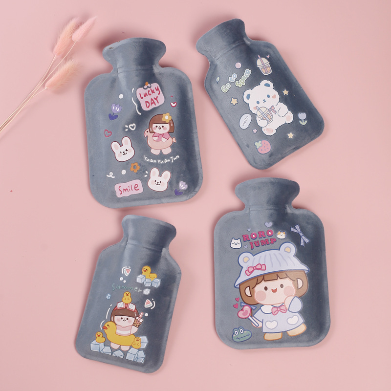 Customized new short plush hot water bag filled with water hot water bag filled with water hot water bag printed LOGO hand warmer