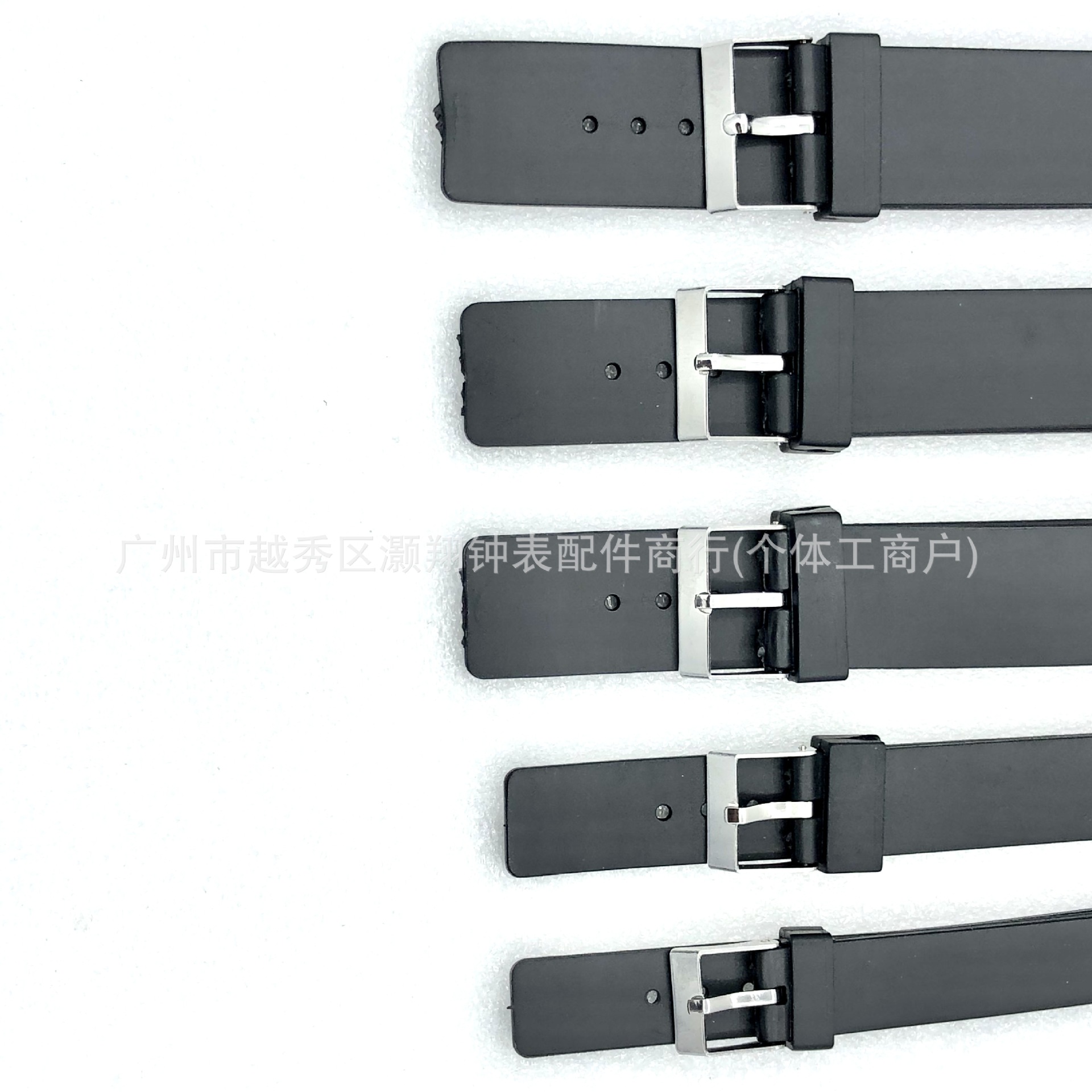 Wholesale Silicone Watch Strap Flat Mouth Universal 12 14 16 18 20 Men and Women Flat Black Simple Wrist Strap