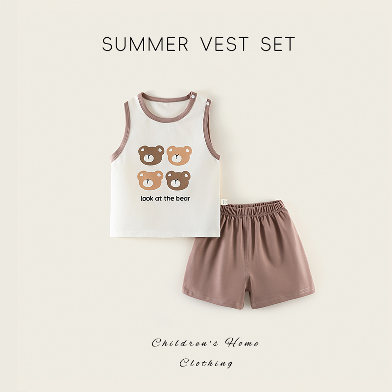 Baby Vest suit Summer Sleeveless Sports Cotton Vest Summer Thin Baby Clothes Children