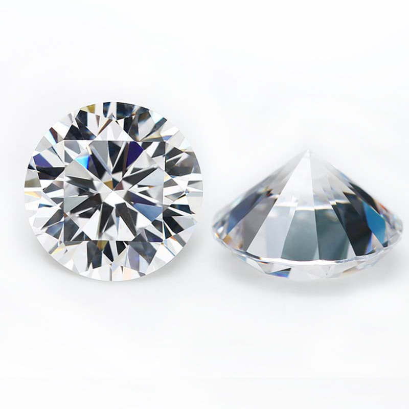 white transparent round artificial gemstone pointed zircon bare stone high quality cubic zirconia crystal rhinestone diy