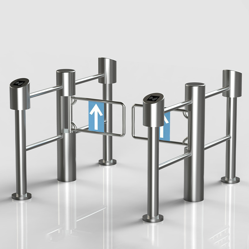 Supermarket Entrance and Exit Cylindrical Small Swing Gate Manufacturer Intelligent Swing Gate Infrared Sensor Face Recognition Access Control System Gate Machine