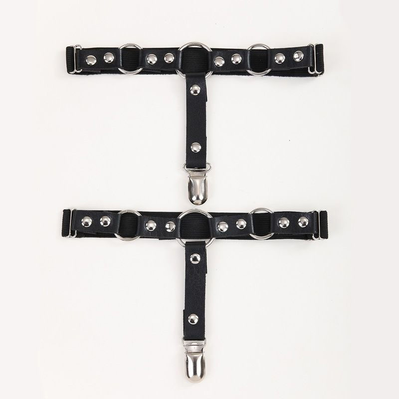 nightclub style leg ring jk thigh strap female lolita japanese style sweet harajuku girl socks clip leather garter belt