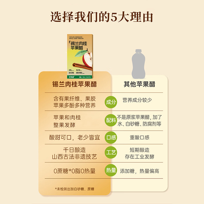 Ceylon Cinnamon Apple Cider Vinegar Boxed Separate Packaging Apple Cider Vinegar Raw Pulp Concentrated Juice Plant Beverage Fruit and Vegetable Juice for Hair