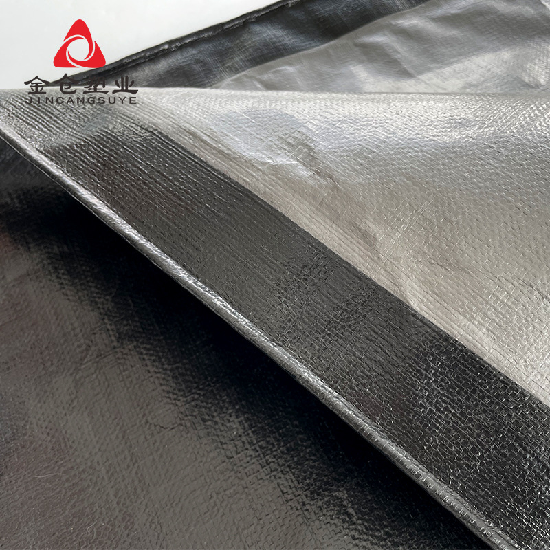 New material black silver 220g PE plastic tarpaulin canvas sunshade color striped cloth sunscreen dustproof rainproof waterproof tarpaulin