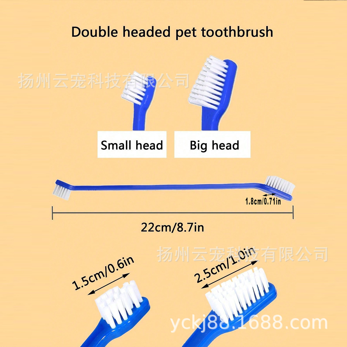 Pet Toothbrush Pet Long Handle Double Head Toothbrush Dog Oral Cleaning Care Soft Bristle Toothbrush Spot Wholesale Discount