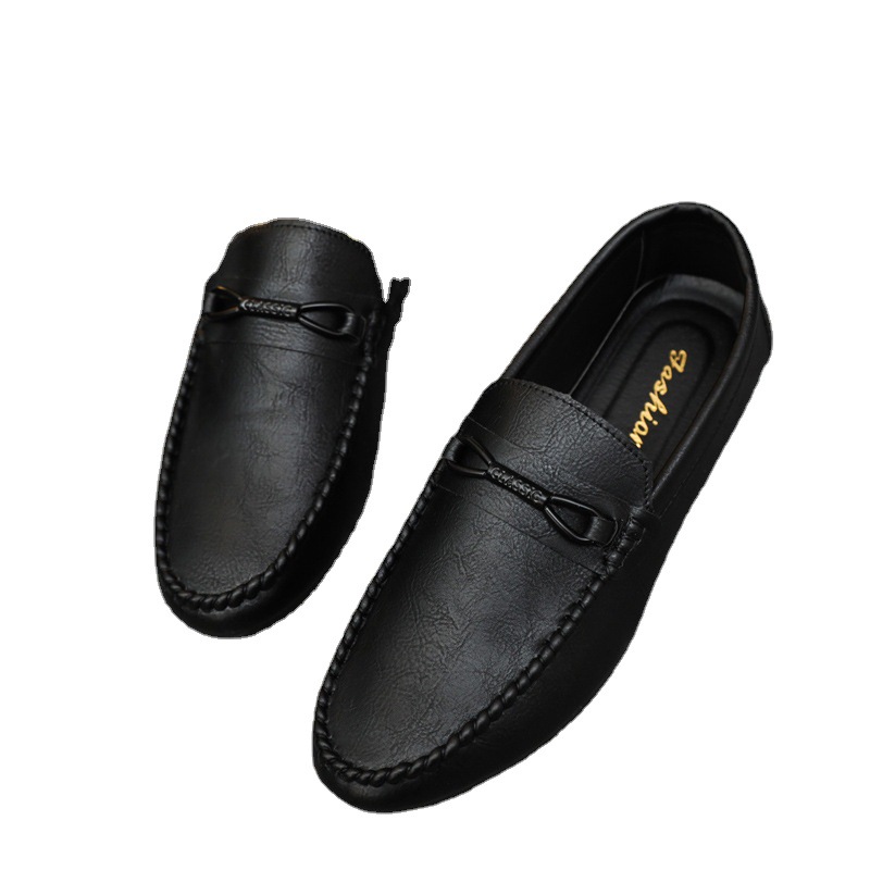 2024 New Summer Loafers for Men, Korean Style Slip-On Lazy Breathable Driving Men's Casual Leather Shoes for Men with Soft Soles