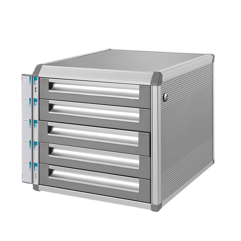 Desktop File Cabinet Office with Lock Aluminum Alloy Multi-layer Combination Cabinet A4 File Storage Cabinet Drawer Type